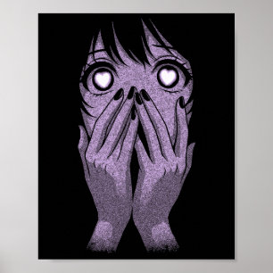 Anime Ogen Meisje Harten Manga Otaku Grunge Goth A Poster