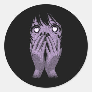 Anime Ogen Meisje Harten Manga Otaku Grunge Goth A Ronde Sticker