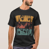 Anime Ogen Retro Esthetisch Ontwerp T-shirt (Voorkant)