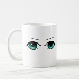Anime Ogen Turquoise Blik Illustratie Koffiemok