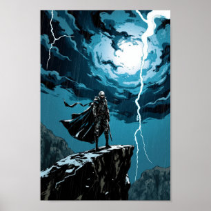 Anime Onweersklif Krijger Muurkunst Poster