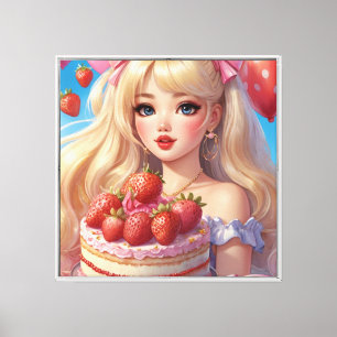Anime opgerekt canvasprint canvas afdruk