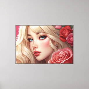 Anime opgerekt canvasprint canvas afdruk