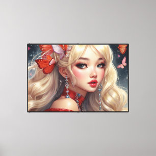 Anime opgerekt canvasprint canvas afdruk