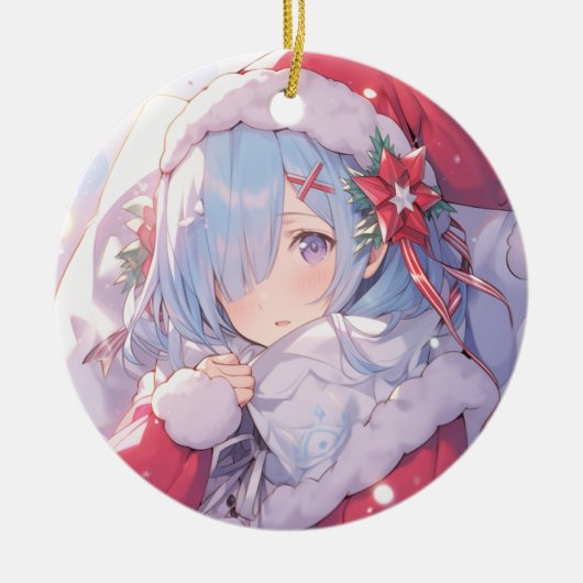 Anime Ornament, Manga Gift, Anime Kerstdecoratie Keramisch Ornament (Voorkant)