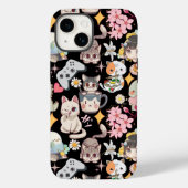 Anime Overload Leuk Patroon Zwart BG Case-Mate iPhone Case (Achterkant)