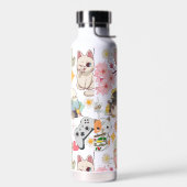 Anime Overload Schattig Patroon D Grijs BG Waterfles (Links)