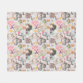 Anime Overload Schattig Patroon L Grijs Fleece Deken (Voorkant (Horizontaal))