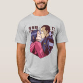 Anime-paar afspelen t-shirt (Voorkant)