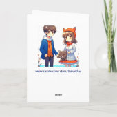 Anime Paar Romantisch Gepersonaliseerde Kerstmis Kaart (Achterkant)