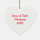 Anime Paar Romantisch Gepersonaliseerde Kerstmis Keramisch Ornament (Achterkant)