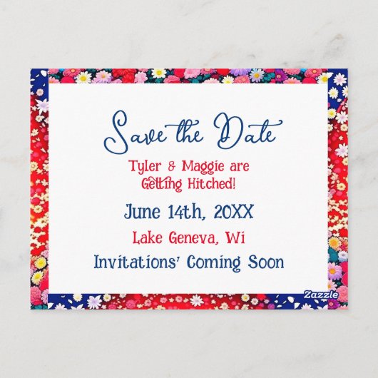 Anime Paar Unieke Bruiloft Save the Date Briefkaart (Achterkant)