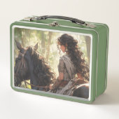 Anime paardrijden in de bossen (Voorkant)