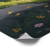 Anime paardrijden in de bossen - Ultra breed Poster (Hoek)