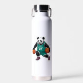 Anime Panda Basketbal Dribbel Schattigee Sport Sti Waterfles (Voorkant)