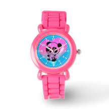 Anime Panda Hart Roze Glitter Armband Horloge