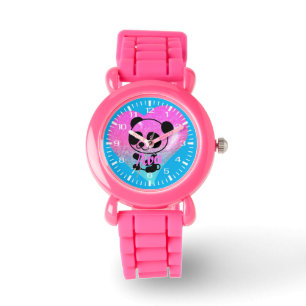Anime Panda Heart Pink Glitter Bracelet Watch Horloge