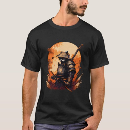 Anime Panda Kawaii Japanse stijl Samurai T-shirt (Voorkant)