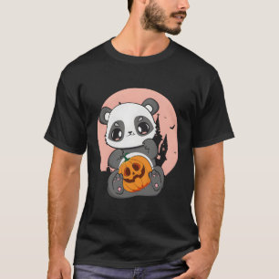 Anime panda met pompoen voor Kawaii horror Hallowe T-shirt