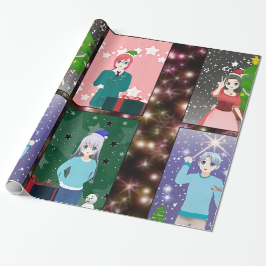 Anime-papier voor kerstcadeautjes cadeaupapier (Uitgerold)