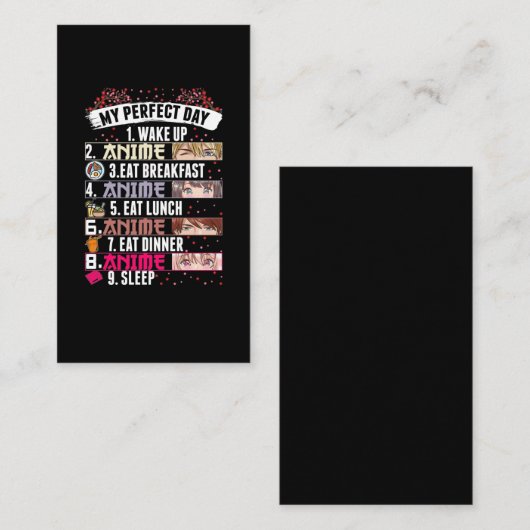 Anime Perfect Day Otaku Girl Japanse Manga Visitekaartje (Voorkant / Achterkant)