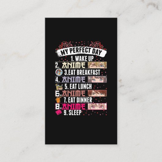 Anime Perfect Day Otaku Girl Japanse Manga Visitekaartje (Voorkant)