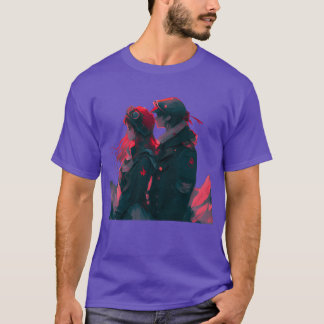 Anime Pilot Liefde Hart retro T-shirt