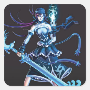Anime Pirate Girl Vierkante Sticker