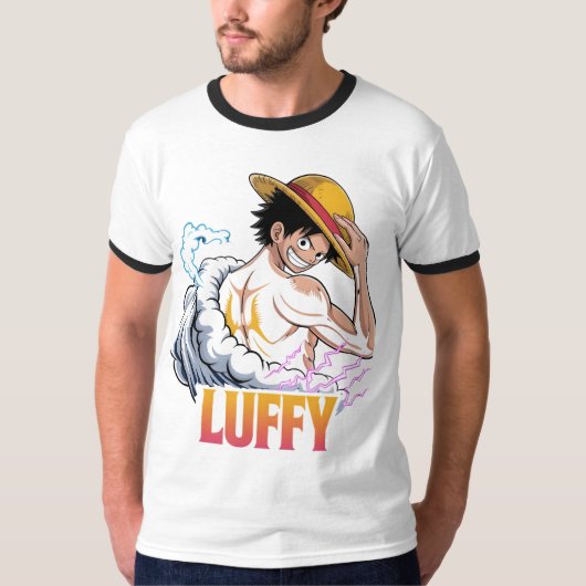 Anime Pirate Warrior Sticker – Straw Hat Hero Powe T-shirt (Voorkant)