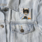 Anime Playful Dog Square Button (In situ)