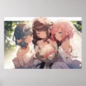 Anime polyamoureuze lesbische bruiloft poster (Voorkant)