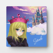 Anime Princess met Floating Castle Plaque Fotoplaat (Voorkant)