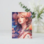 Anime Prinses Briefkaart (Staand voorkant)