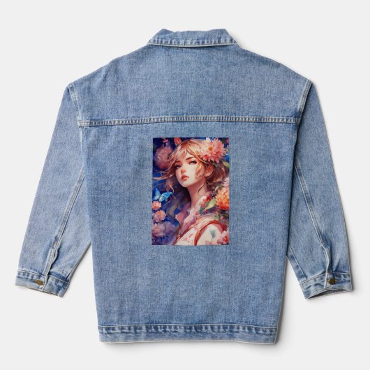 Anime Prinses Denim Jacket (Achterkant)