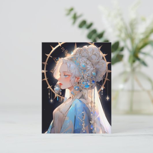 Anime Prinses Fantasy Kunst Briefkaart (Staand voorkant)