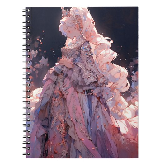 Anime Prinses Fantasy Kunst Notitieboek (Voorkant)