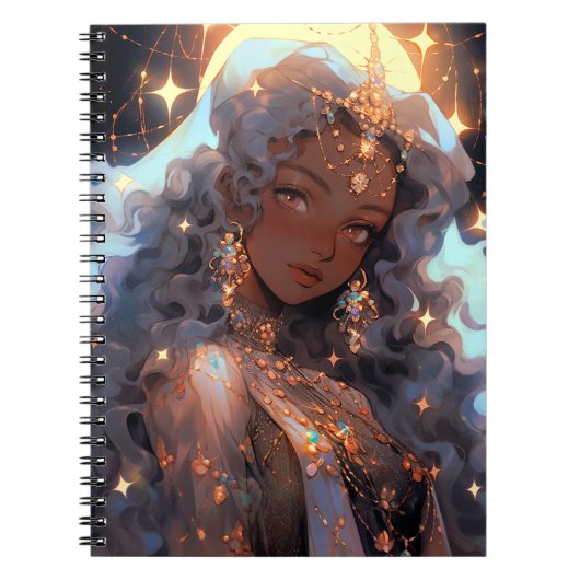 Anime Prinses Fantasy Kunst Notitieboek (Voorkant)