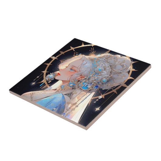 Anime Prinses Fantasy Kunst Tegeltje (Zijkant)