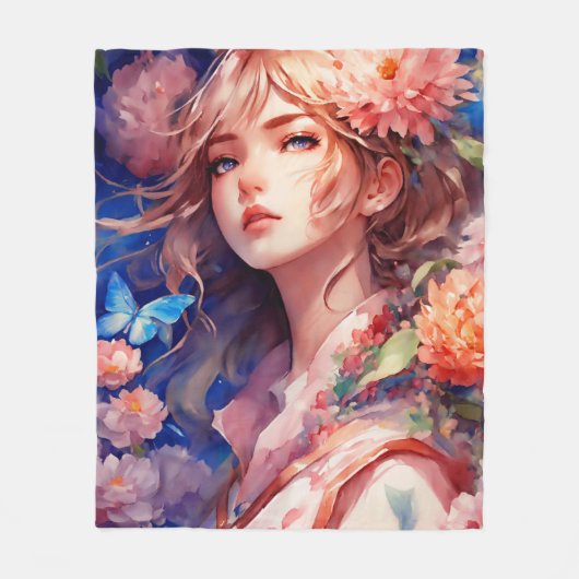 Anime Prinses Fleece Deken (Voorkant)