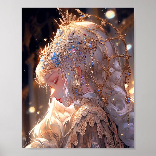 Anime Prinses Meisje Fantasy Kunst Poster (Voorkant)