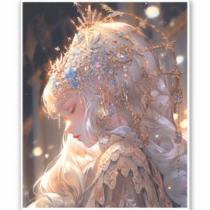 Anime Prinses Meisje Fantasy Kunst Sticker