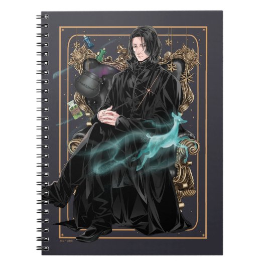 Anime Professor Severus Snape Zittend Notitieboek (Voorkant)