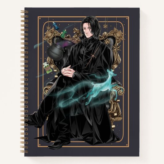 Anime Professor Severus Snape Zittend Notitieboek (Voorkant)