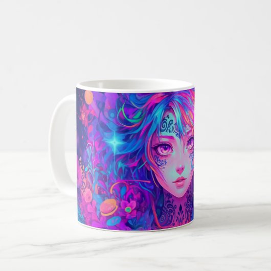 Anime Psychedelic Style Koffiemok (Voorkant links)
