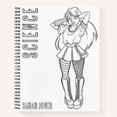 Anime Punk Tiener Kleurplaat School Onderwerp Notitieboek (Voorkant)