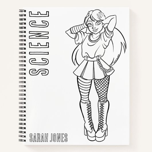 Anime Punk Tiener Kleurplaat School Onderwerp Notitieboek (Voorkant)