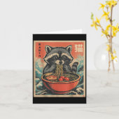 Anime Raccoon Ramen Japanese Funny Kawaii Gift Man Kaart (Gele Bloem)