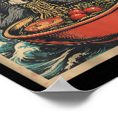 Anime Raccoon Ramen Japanese Funny Kawaii Gift Man Poster (Hoek)