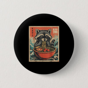 Anime Raccoon Ramen Japanese Funny Kawaii Gift Man Ronde Button 5,7 Cm