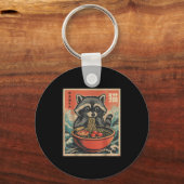 Anime Raccoon Ramen Japanese Funny Kawaii Gift Man Sleutelhanger (Voorkant)